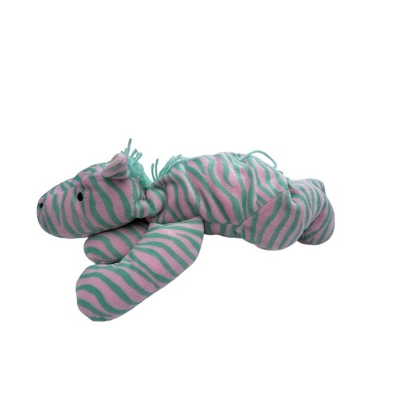 TY Baby Pillow Pals Zulu The Zebra Plush STUFFED Toy Green & Pink Stripes - Picture 4 of 11